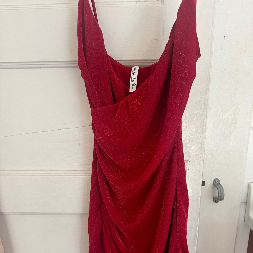 Lucy in the Sky red sparkly mini dress size XS
